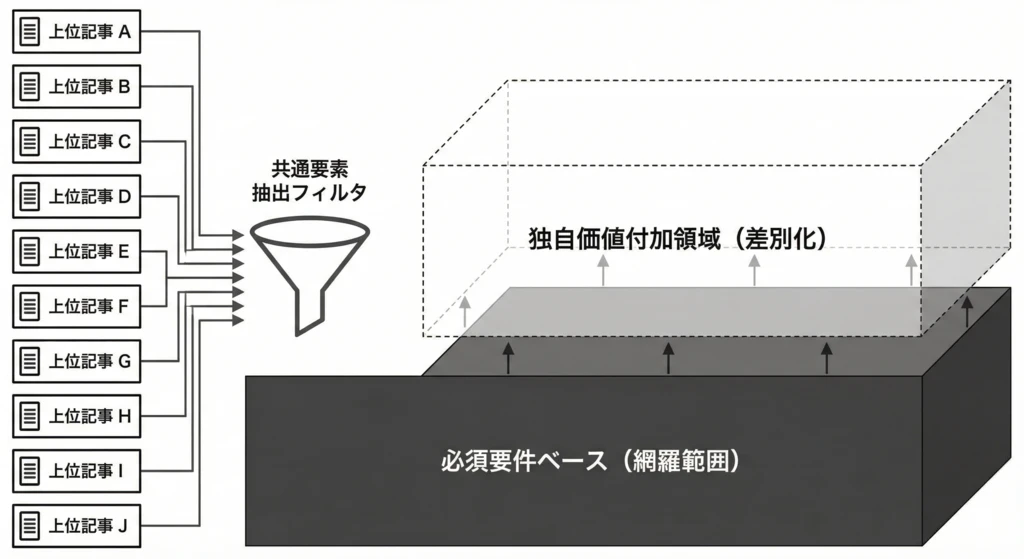 手順2：上位記事の構成から競合の傾向を分析する